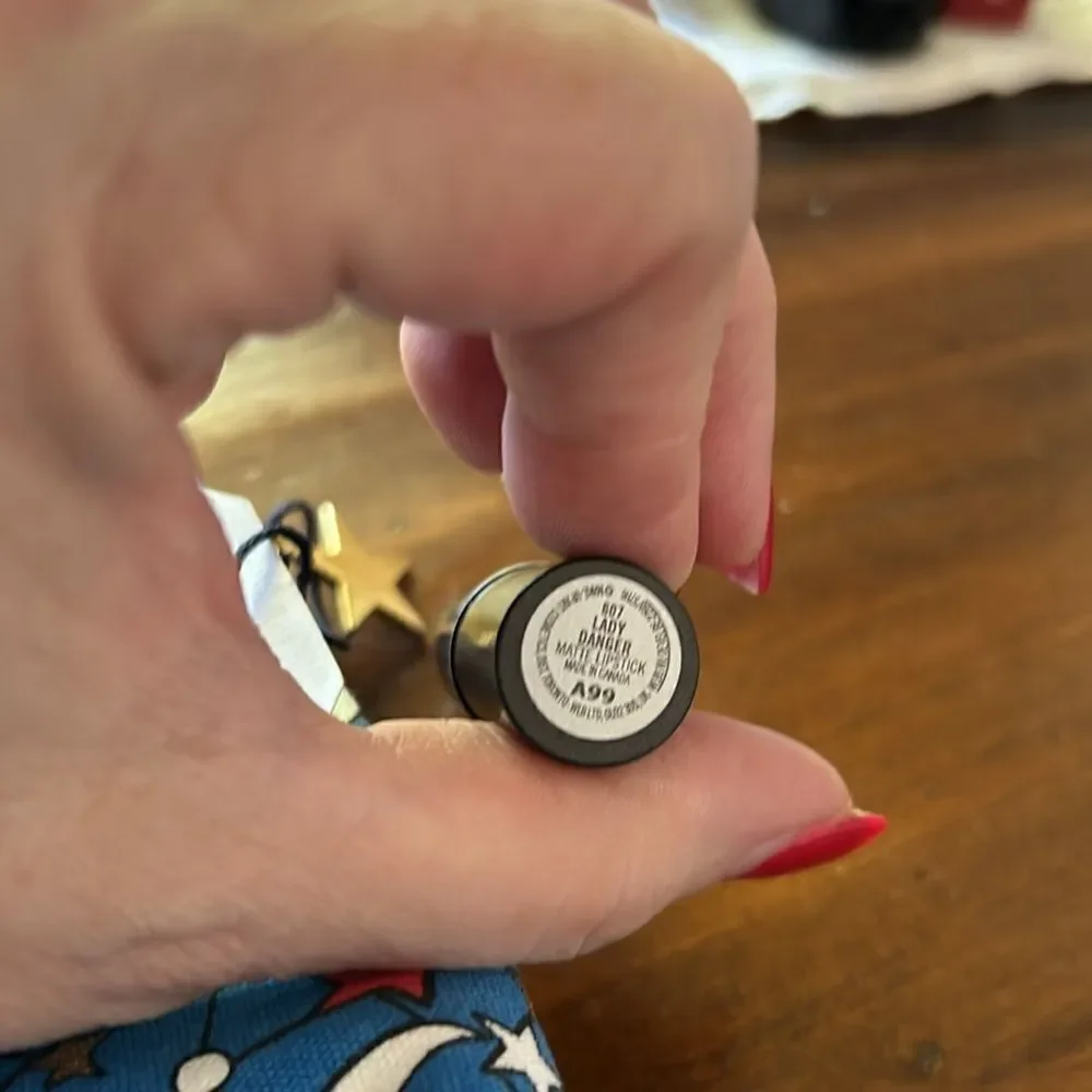 Mac 2 mini lipsticks and 1 lipglass l’Occitane new cosmetic bag